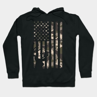 Deer Hunting Camouflage American Flag Hoodie